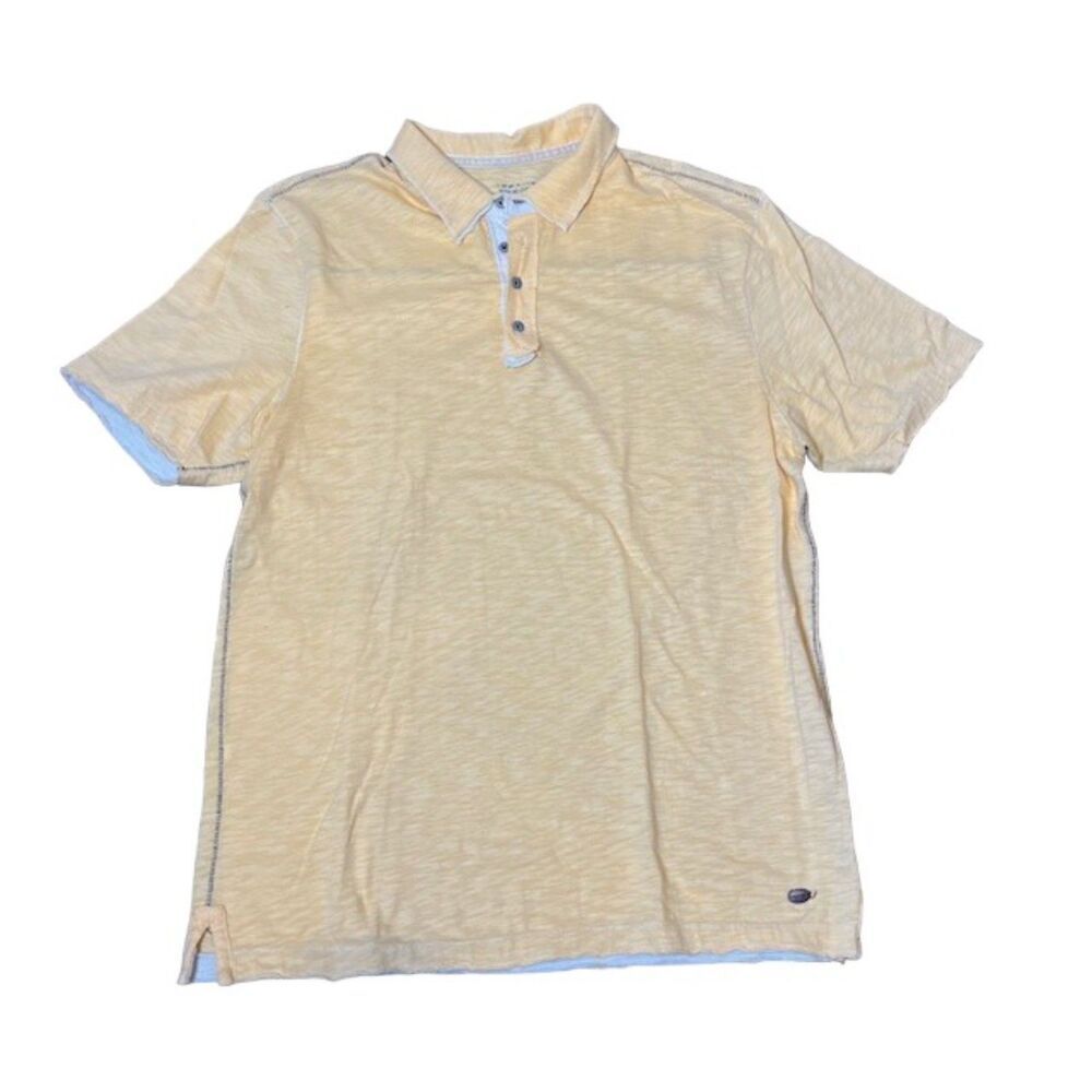 True Grit Young and Free Men's Burnout Slub Button‎ Polo Light Orange